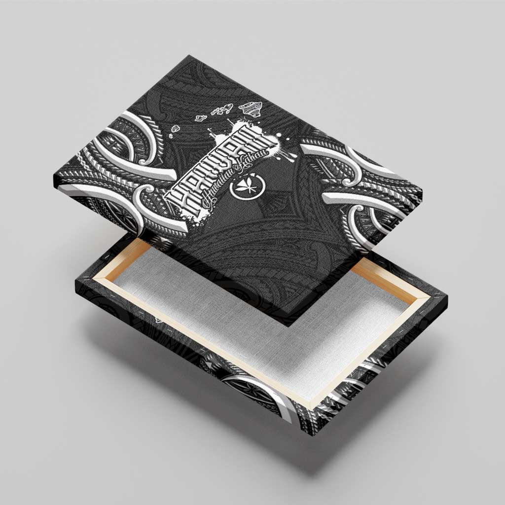 Traditional Art Hawaiian Kakau Tattoos Canvas Wall Art White - Polynesian Pride