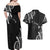 Traditional Art Hawaiian Kakau Tattoos Couples Matching Off Shoulder Maxi Dress and Hawaiian Shirt White - Polynesian Pride