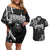 Traditional Art Hawaiian Kakau Tattoos Couples Matching Off Shoulder Short Dress and Hawaiian Shirt White - Polynesian Pride