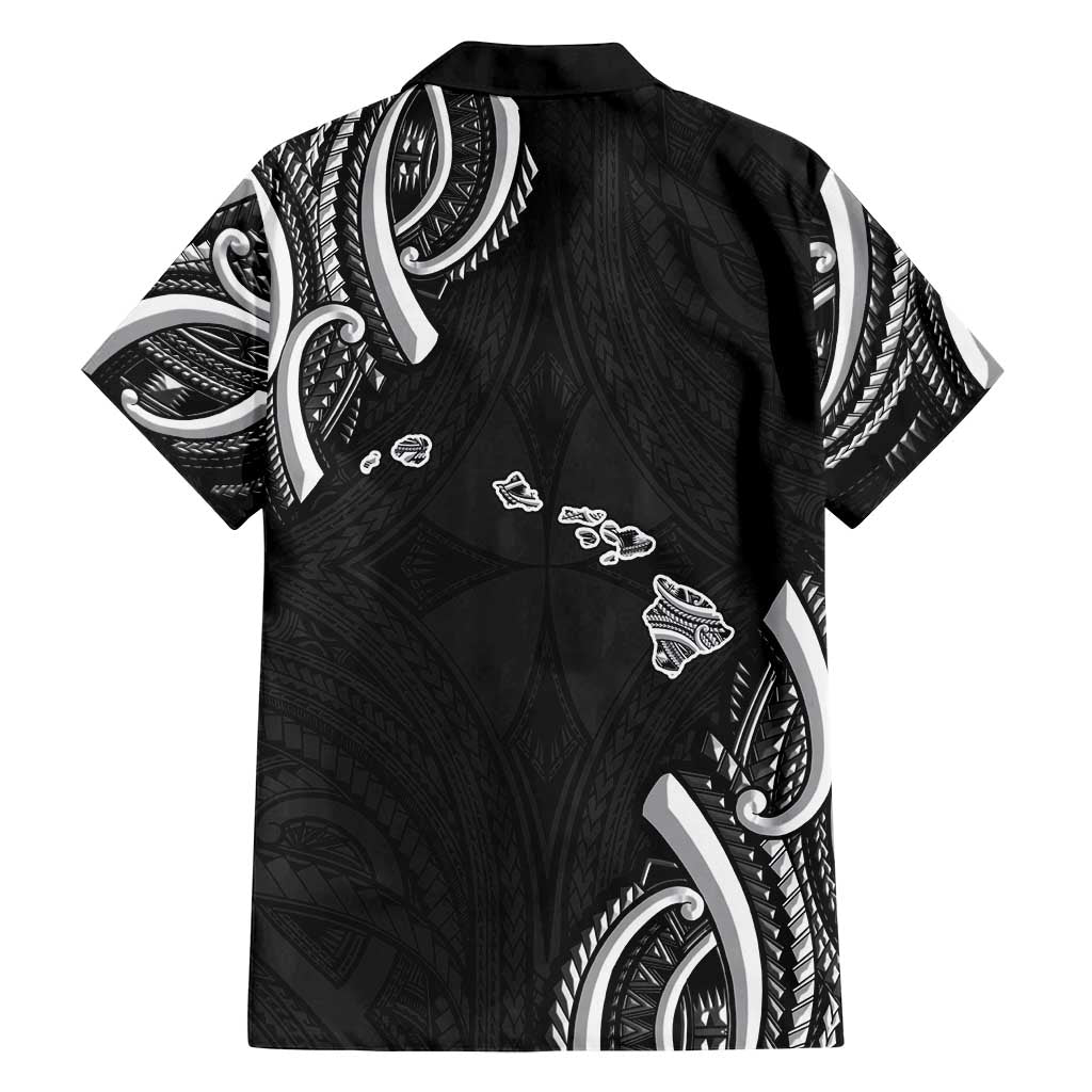Traditional Art Hawaiian Kakau Tattoos Family Matching Long Sleeve Bodycon Dress and Hawaiian Shirt White LT03 - Polynesian Pride