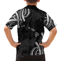 Traditional Art Hawaiian Kakau Tattoos Family Matching Short Sleeve Bodycon Dress and Hawaiian Shirt White LT03 - Polynesian Pride