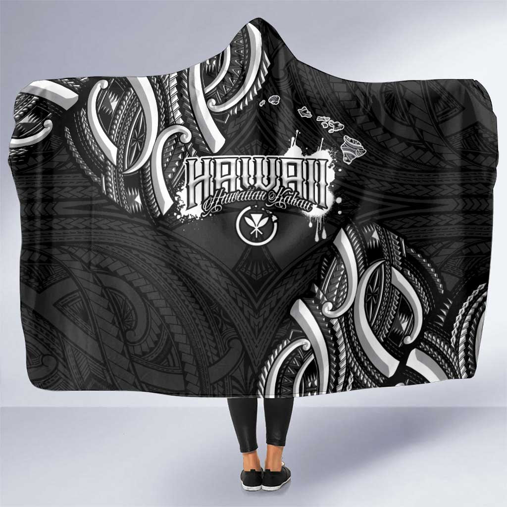 Traditional Art Hawaiian Kakau Tattoos Hooded Blanket White LT03 One Size White - Polynesian Pride