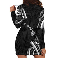 Traditional Art Hawaiian Kakau Tattoos Hoodie Dress White - Polynesian Pride