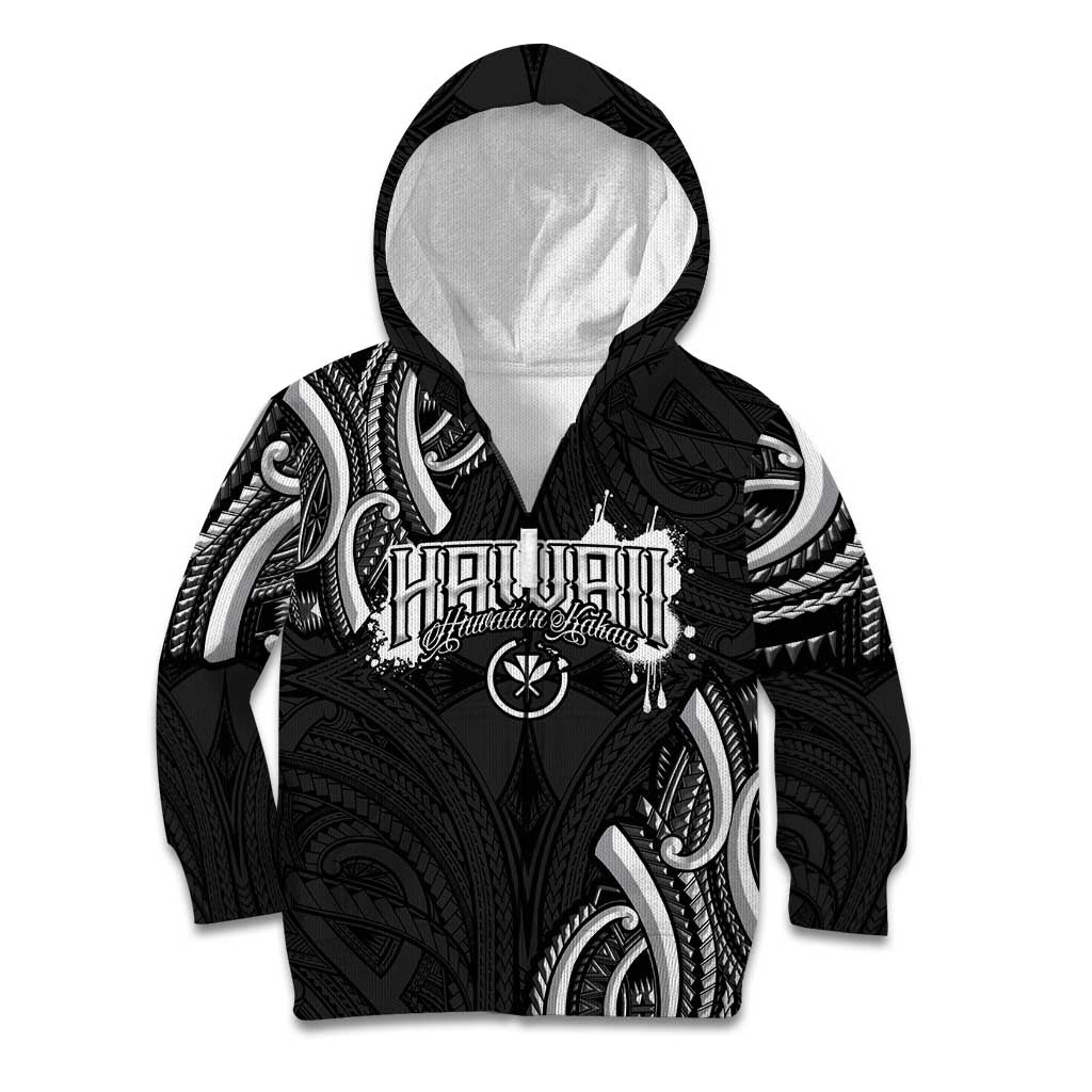 Traditional Art Hawaiian Kakau Tattoos Kid Hoodie White - Polynesian Pride