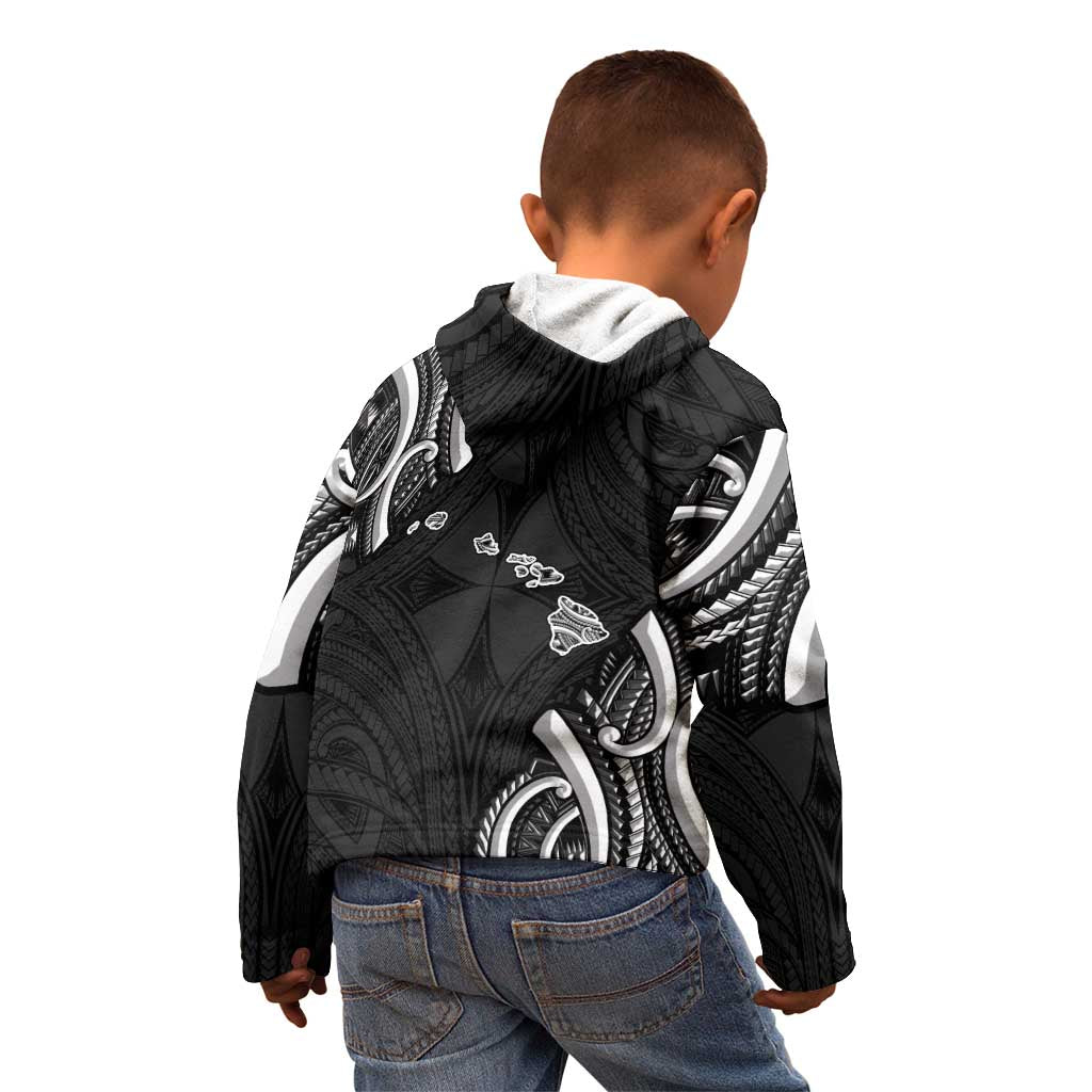 Traditional Art Hawaiian Kakau Tattoos Kid Hoodie White - Polynesian Pride