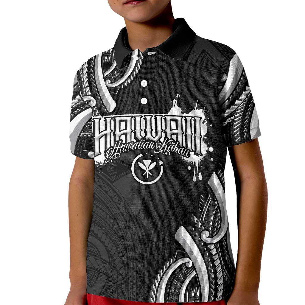Traditional Art Hawaiian Kakau Tattoos Kid Polo Shirt White - Polynesian Pride