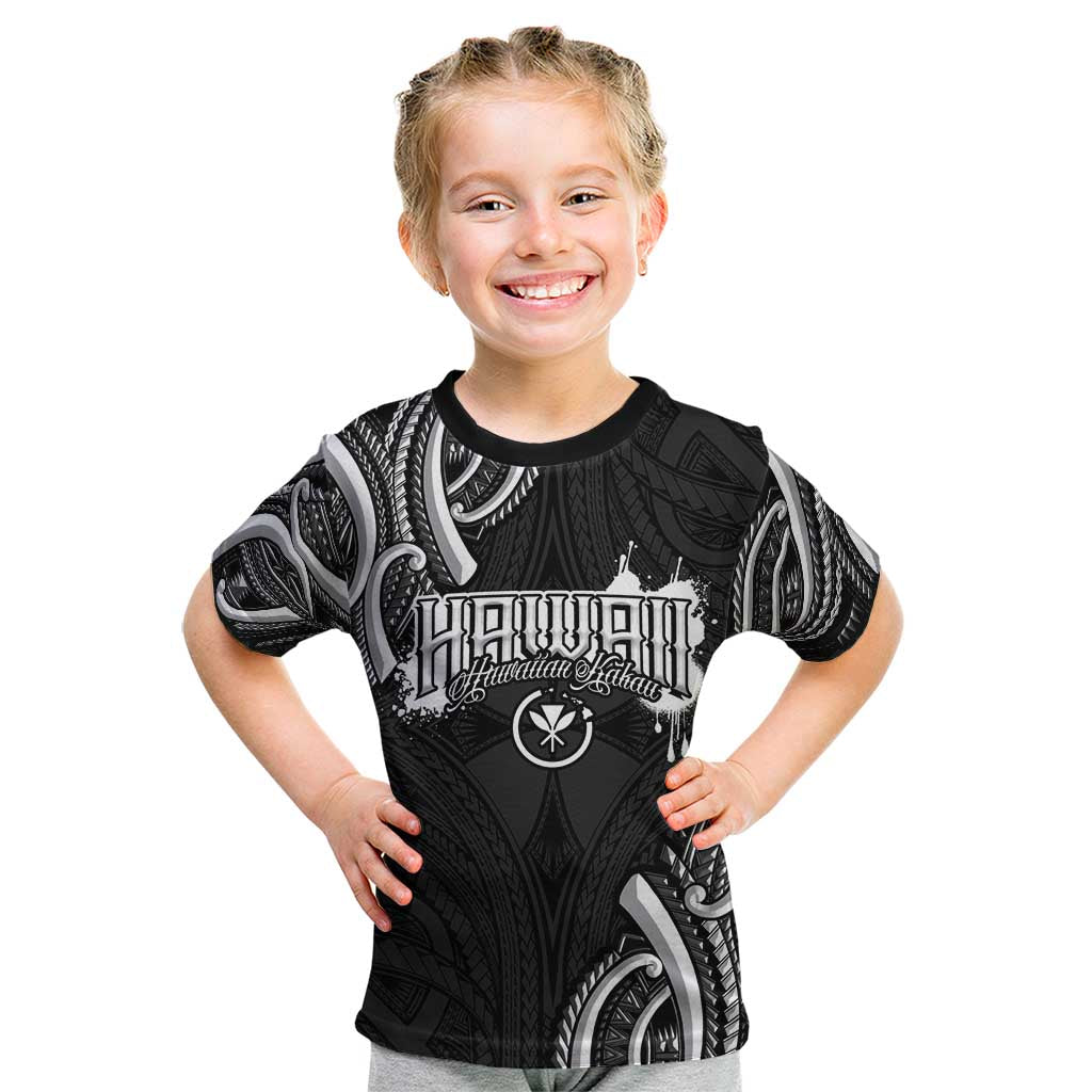 Traditional Art Hawaiian Kakau Tattoos Kid T Shirt White LT03 White - Polynesian Pride