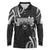 Traditional Art Hawaiian Kakau Tattoos Long Sleeve Polo Shirt White - Polynesian Pride