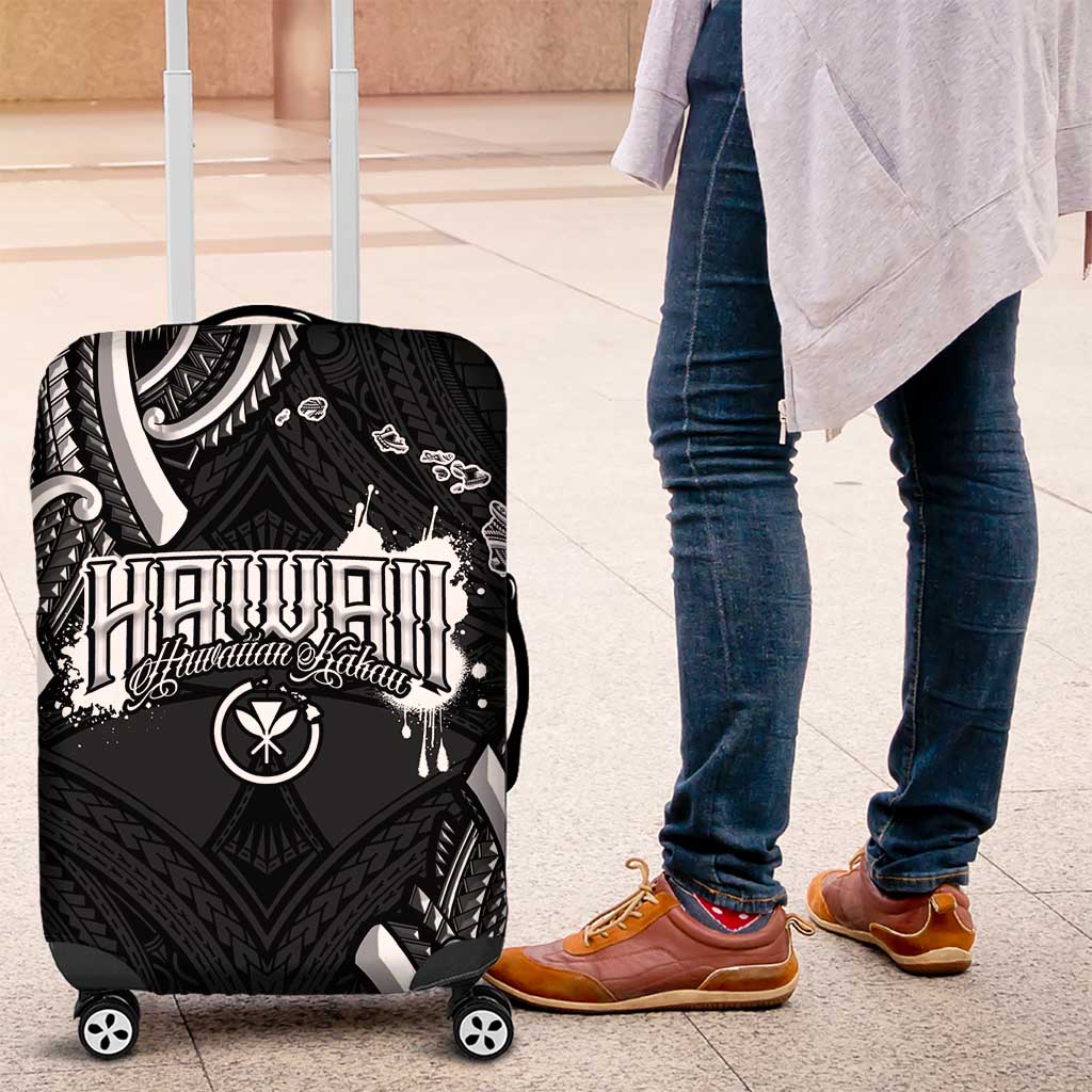 Traditional Art Hawaiian Kakau Tattoos Luggage Cover White - Polynesian Pride