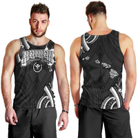 Traditional Art Hawaiian Kakau Tattoos Men Tank Top White - Polynesian Pride