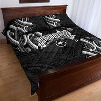 Traditional Art Hawaiian Kakau Tattoos Quilt Bed Set White - Polynesian Pride