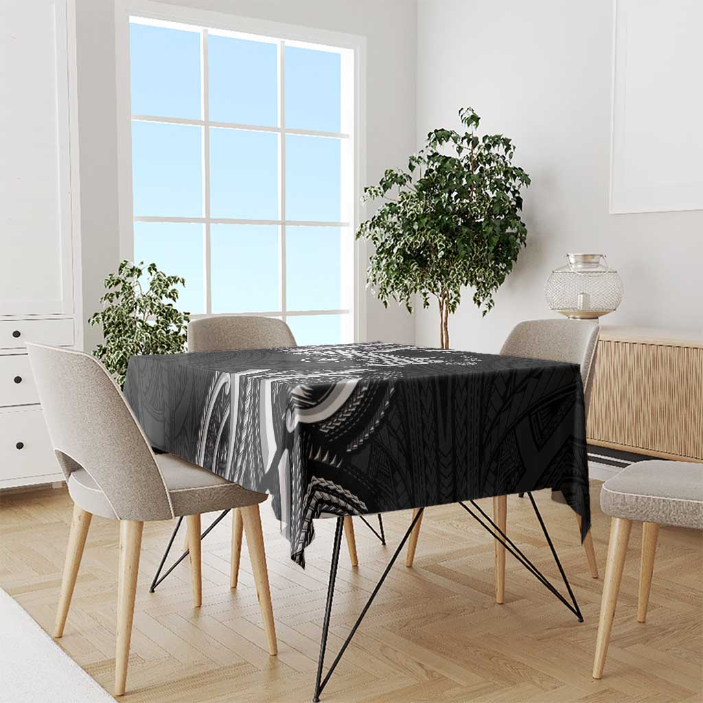 Traditional Art Hawaiian Kakau Tattoos Tablecloth White - Polynesian Pride