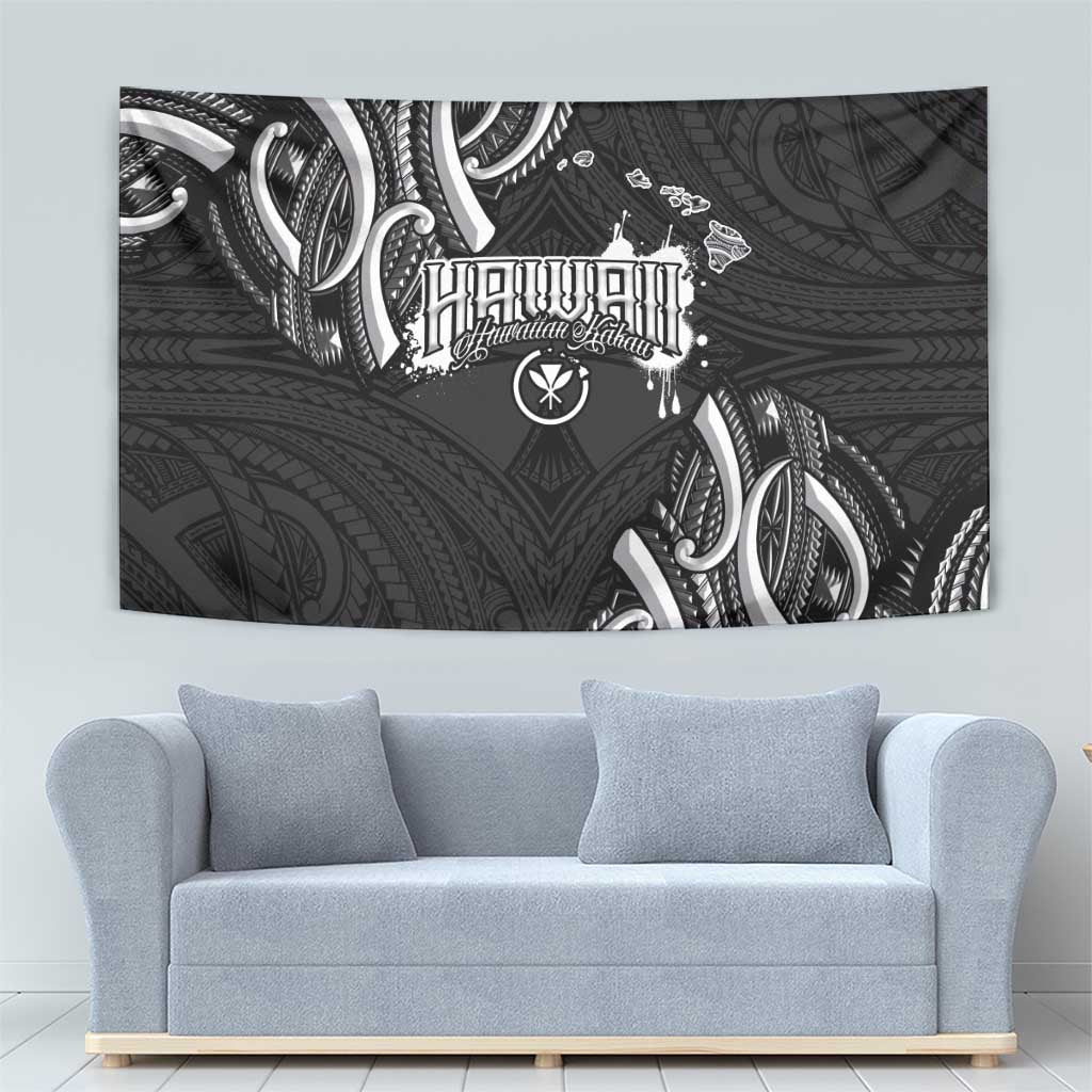 Traditional Art Hawaiian Kakau Tattoos Tapestry White - Polynesian Pride