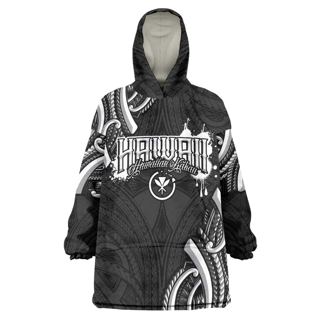 Traditional Art Hawaiian Kakau Tattoos Wearable Blanket Hoodie White LT03 One Size White - Polynesian Pride