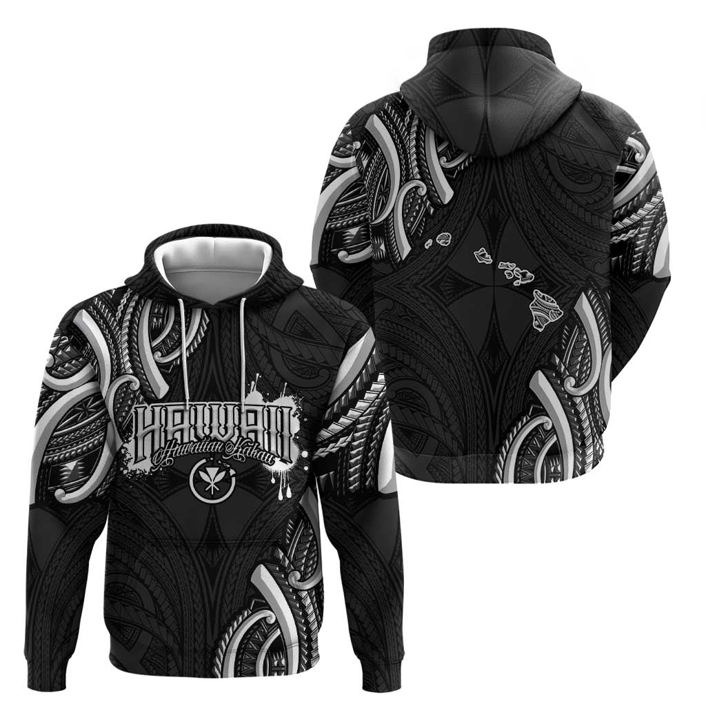 Traditional Art Hawaiian Kakau Tattoos Zip Hoodie White - Polynesian Pride