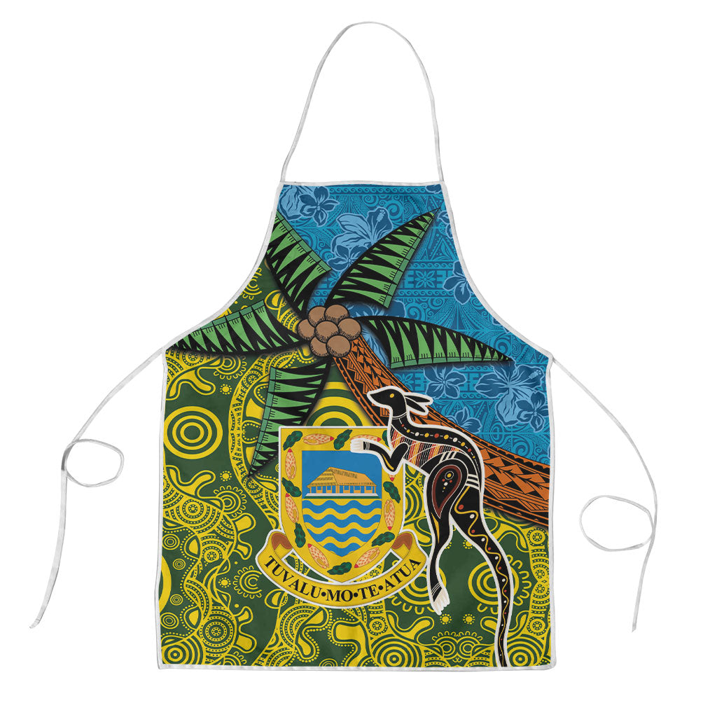 Tuvalu and Australia Together Apron Tapa Pattern and Aboriginal mix Culture LT03 Multicolor - Polynesian Pride