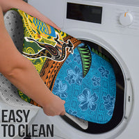 Tuvalu and Australia Together Bathroom Set Tapa Pattern and Aboriginal mix Culture