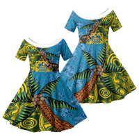 Tuvalu and Australia Together Family Matching Puletasi and Hawaiian Shirt Tapa Pattern and Aboriginal mix Culture