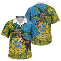 Tuvalu and Australia Together Family Matching Summer Maxi Dress and Hawaiian Shirt Tapa Pattern and Aboriginal mix Culture