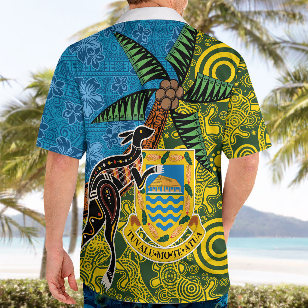 Tuvalu and Australia Together Hawaiian Shirt Tapa Pattern and Aboriginal mix Culture LT03 - Polynesian Pride