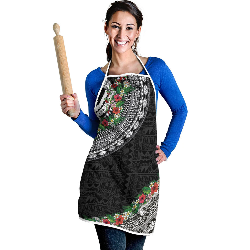 Fiji Hibiscus Apron Tapa Masi Motifs with Tropical Plants