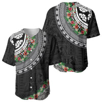 Fiji Hibiscus Baseball Jersey Tapa Masi Motifs with Tropical Plants