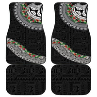 Fiji Hibiscus Car Mats Tapa Masi Motifs with Tropical Plants
