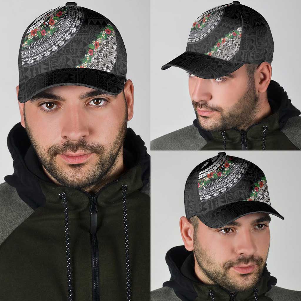 Fiji Hibiscus Classic Cap Tapa Masi Motifs with Tropical Plants