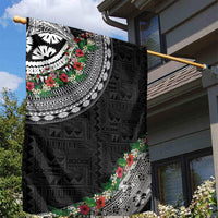 Fiji Hibiscus Garden Flag Tapa Masi Motifs with Tropical Plants LT03 - Polynesian Pride