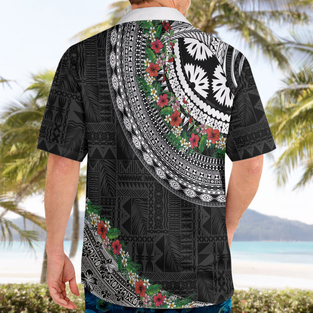 Fiji Hibiscus Hawaiian Shirt Tapa Masi Motifs with Tropical Plants