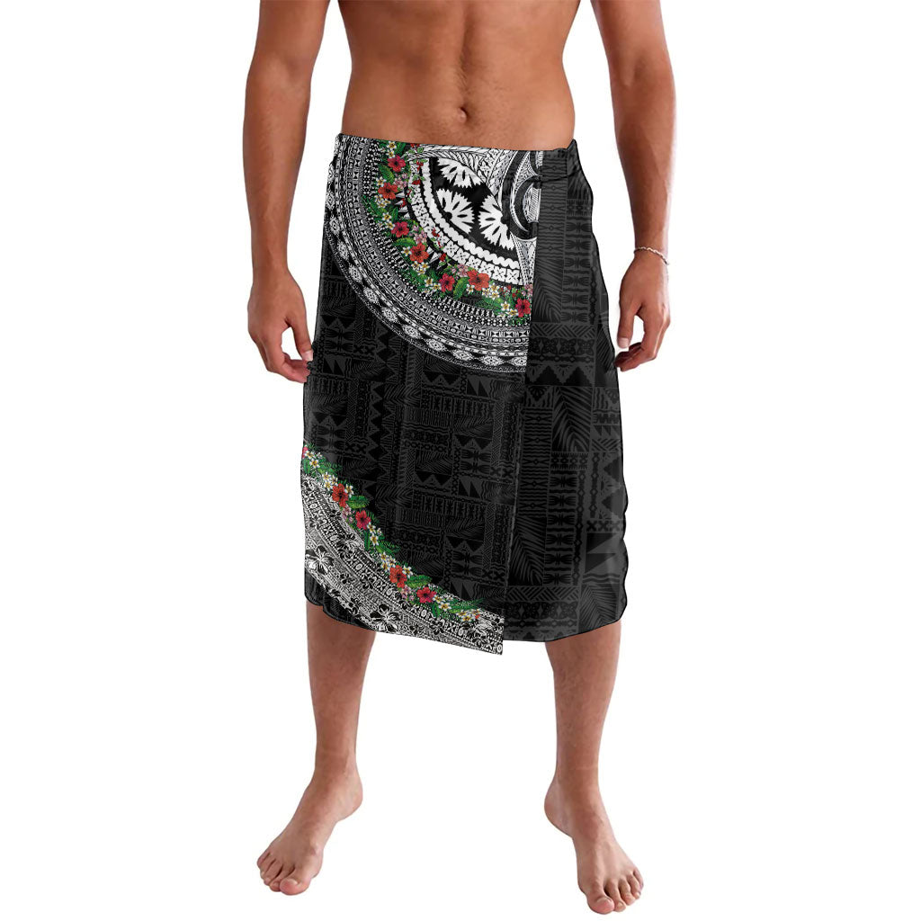 Fiji Hibiscus Lavalava Tapa Masi Motifs with Tropical Plants