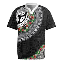 Fiji Hibiscus Rugby Jersey Tapa Masi Motifs with Tropical Plants