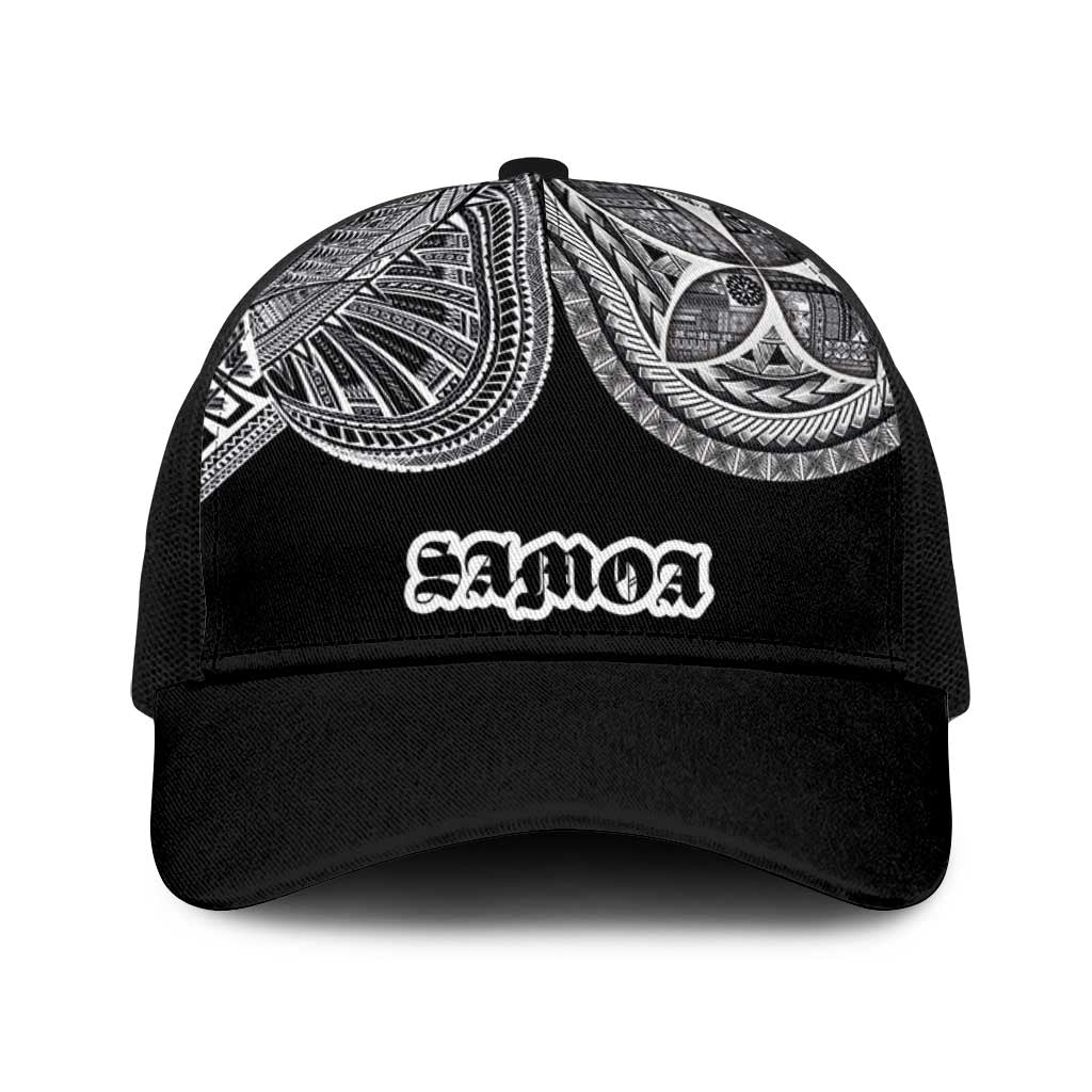 Samoa Traditional Tattoo Baseball Net Cap Tribal Tatau Pattern LT03 One Size Black Black - Polynesian Pride