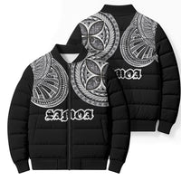 Samoa Traditional Tattoo Bomber Puffer Jacket Tribal Tatau Pattern