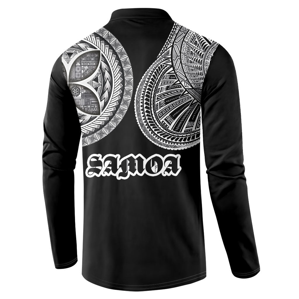 Samoa Traditional Tattoo Button Sweatshirt Tribal Tatau Pattern
