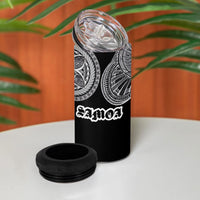 Samoa Traditional Tattoo 4 in 1 Can Cooler Tumbler Tribal Tatau Pattern