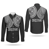 Samoa Traditional Tattoo Couples Matching Mermaid Dress and Long Sleeve Button Shirt Tribal Tatau Pattern
