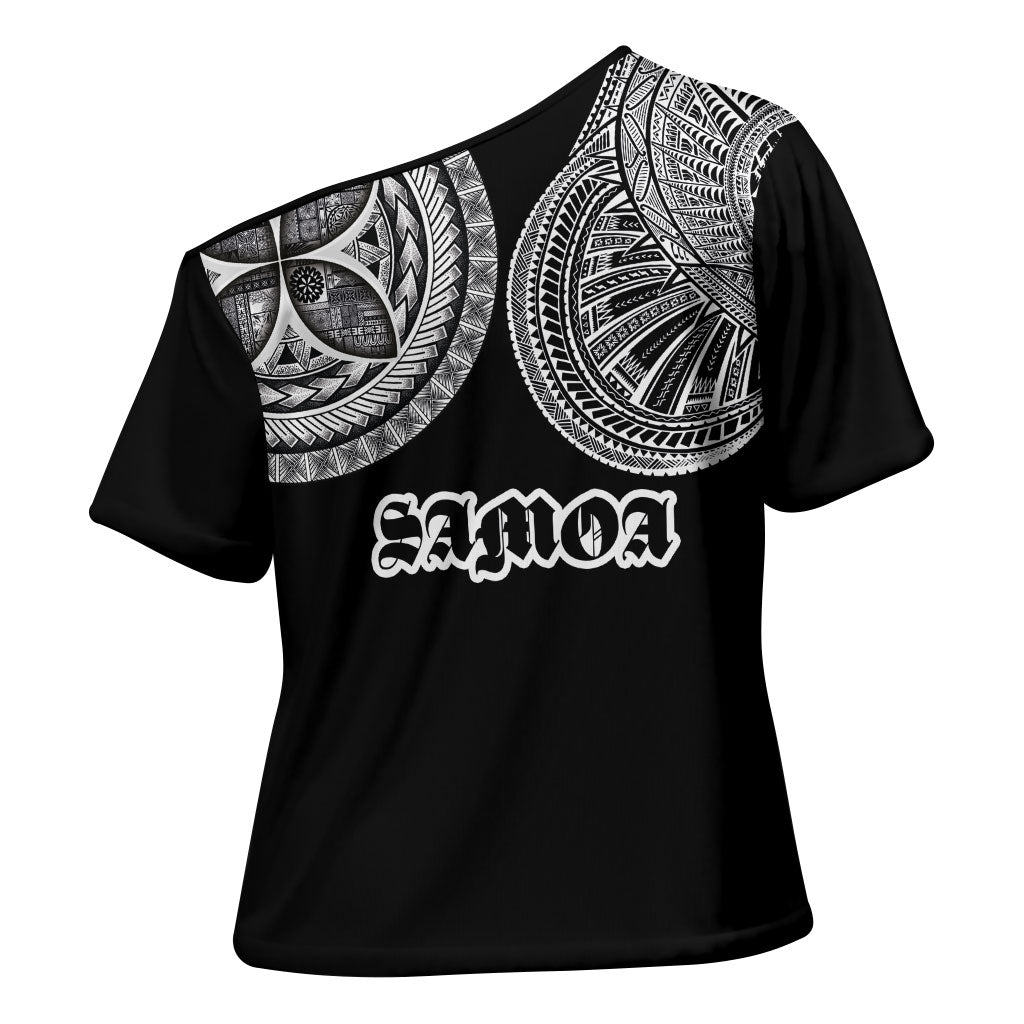Samoa Traditional Tattoo Cross Shoulder Shirt Tribal Tatau Pattern