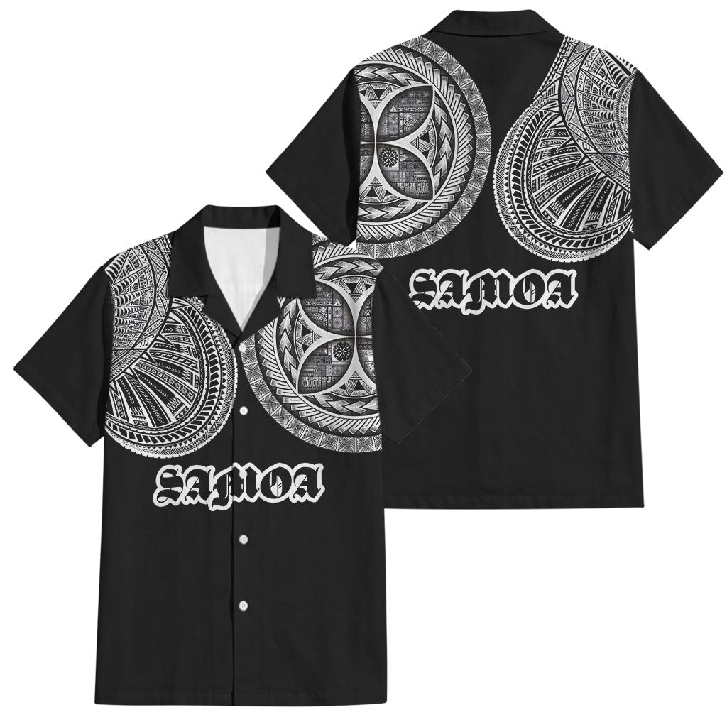 Samoa Traditional Tattoo Family Matching Off The Shoulder Long Sleeve Dress and Hawaiian Shirt Tribal Tatau Pattern