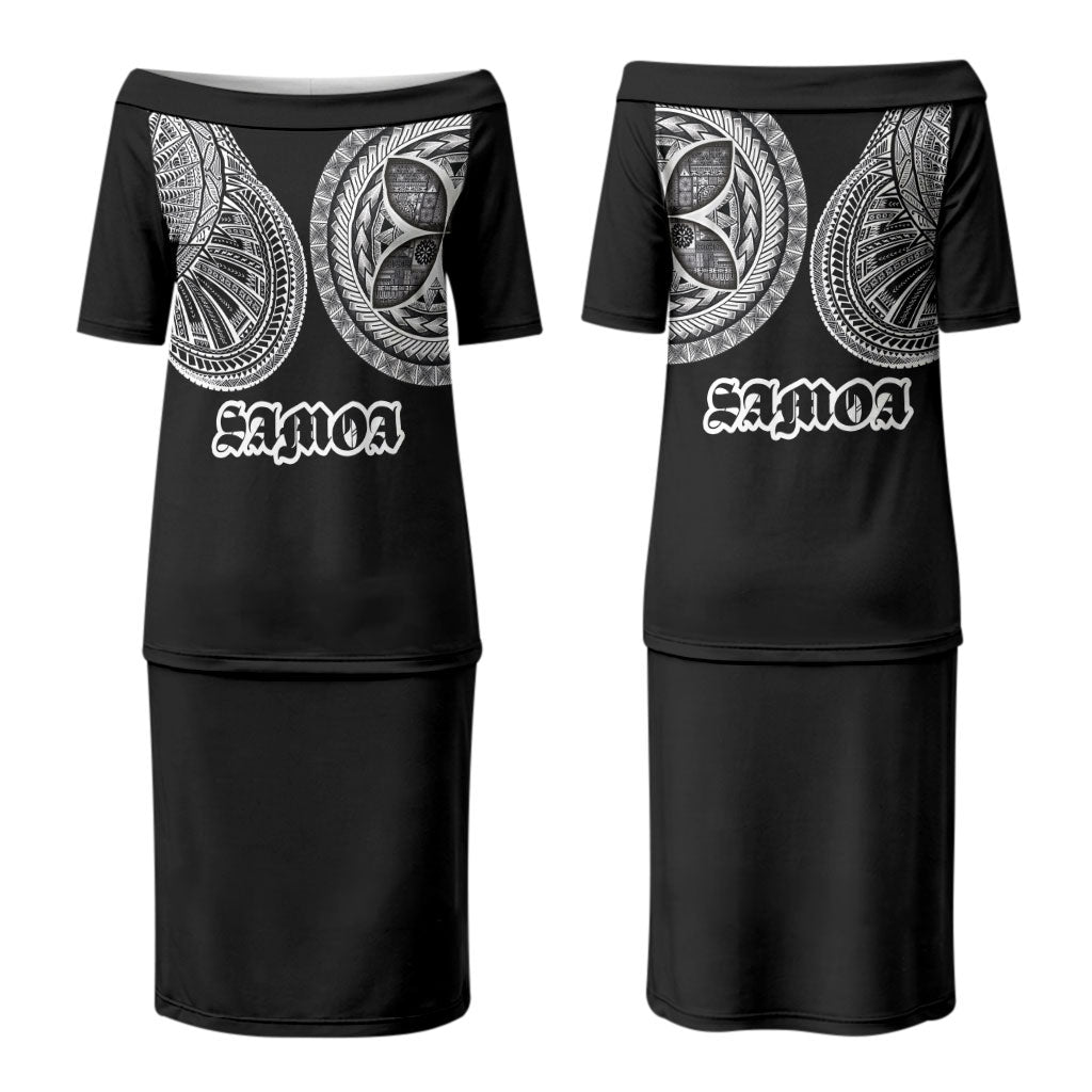 Samoa Traditional Tattoo Family Matching Puletasi and Hawaiian Shirt Tribal Tatau Pattern