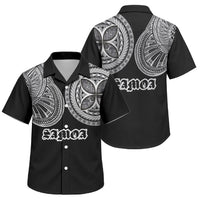 Samoa Traditional Tattoo Family Matching Short Sleeve Bodycon Dress and Hawaiian Shirt Tribal Tatau Pattern