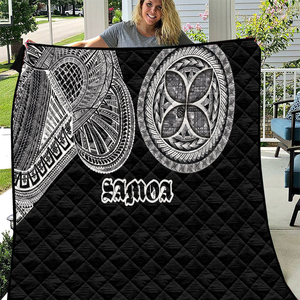 Samoa Traditional Tattoo Quilt Tribal Tatau Pattern LT03 Black - Polynesian Pride