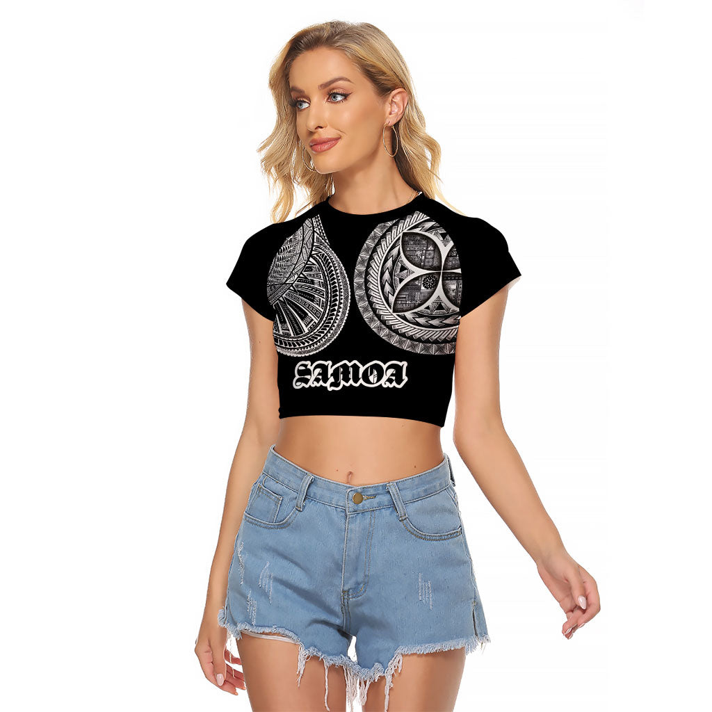 Samoa Traditional Tattoo Raglan Cropped T Shirt Tribal Tatau Pattern