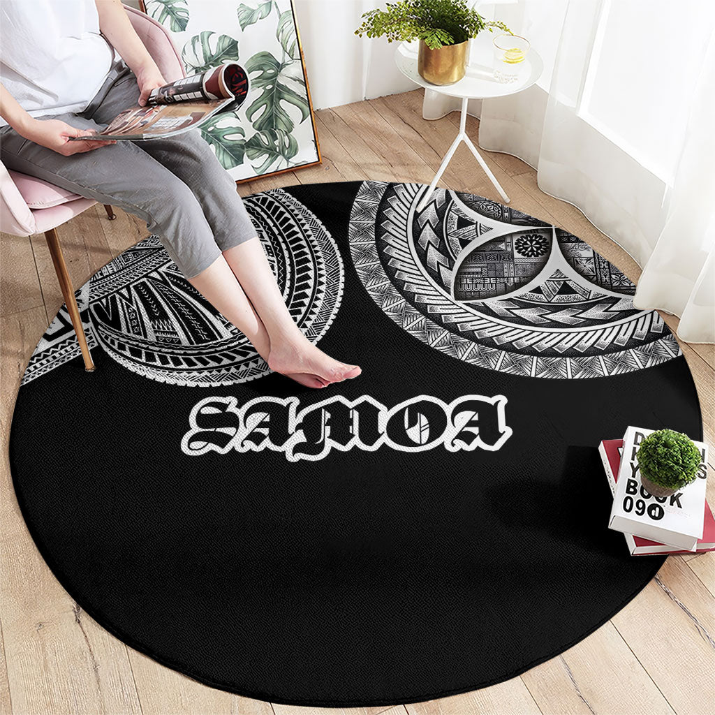 Samoa Traditional Tattoo Round Carpet Tribal Tatau Pattern