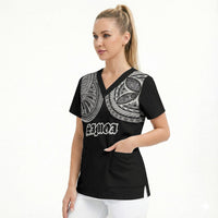 Samoa Traditional Tattoo Scrub Top Tribal Tatau Pattern