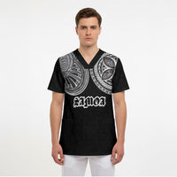 Samoa Traditional Tattoo Scrub Top Tribal Tatau Pattern