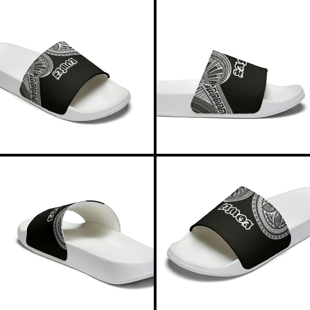 Samoa Traditional Tattoo Slide Sandals Tribal Tatau Pattern