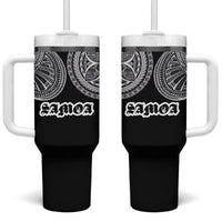 Samoa Traditional Tattoo Tumbler With Handle Tribal Tatau Pattern