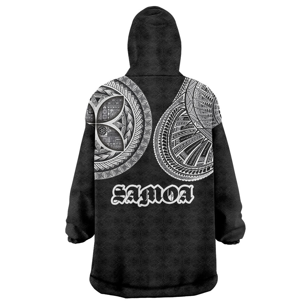 Samoa Traditional Tattoo Wearable Blanket Hoodie Tribal Tatau Pattern