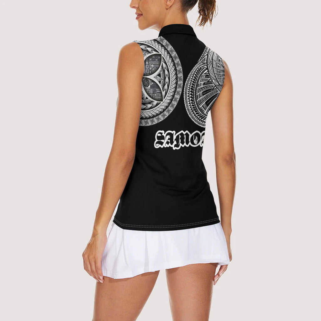 Samoa Traditional Tattoo Women Sleeveless Polo Shirt Tribal Tatau Pattern